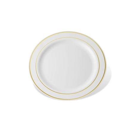 - Host & Porter Gold Rim Plastic Dessert Plates, 6