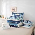 thumbnail image 6 of Manfei Polka Dots Bow 7 Pieces Bedding Comforter Set,Xmas Flower Floral Full Bedding Set,Green Blue Fitted Sheet Flat Sheet For Girls Kids,Breathable Home Decor Reversible, 6 of 8