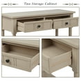 thumbnail image 4 of Topcobe Acacia Console Table with Bottom Shelf and 2 Drawers, Traditional Sofa Side Table for Living Room Bedroom, Retro Grey, 4 of 11