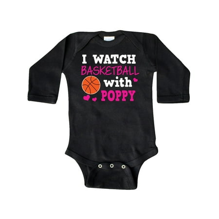 

Inktastic I Watch Basketball with Poppy Gift Baby Girl Long Sleeve Bodysuit