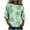 Mint Green, variant on Womens Summer Tops 100% Cotton Fashion Casual Embroidery Round Neck 3/4 Sleeve Spring Blouse Tops