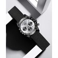 thumbnail image 5 of Parachute Style Nylon Elastic Watch Strap Replacement Fabric Watch Strap with Hook & Loop Black/Silver, 3 Sizes 18/20/22m, 5 of 5