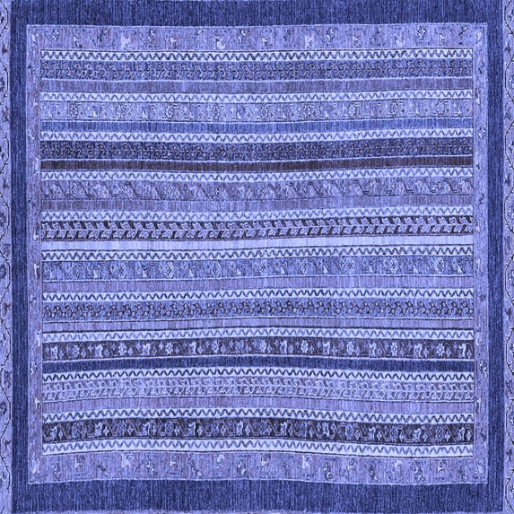 Ahgly Company Indoor Square Oriental Blue Modern Area Rugs, 5' Square
