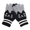 thumbnail image 1 of Womens Men Winter Cut Cat Knit Click Screen Fingers Screen Warm Fleece Glove, 1 of 1