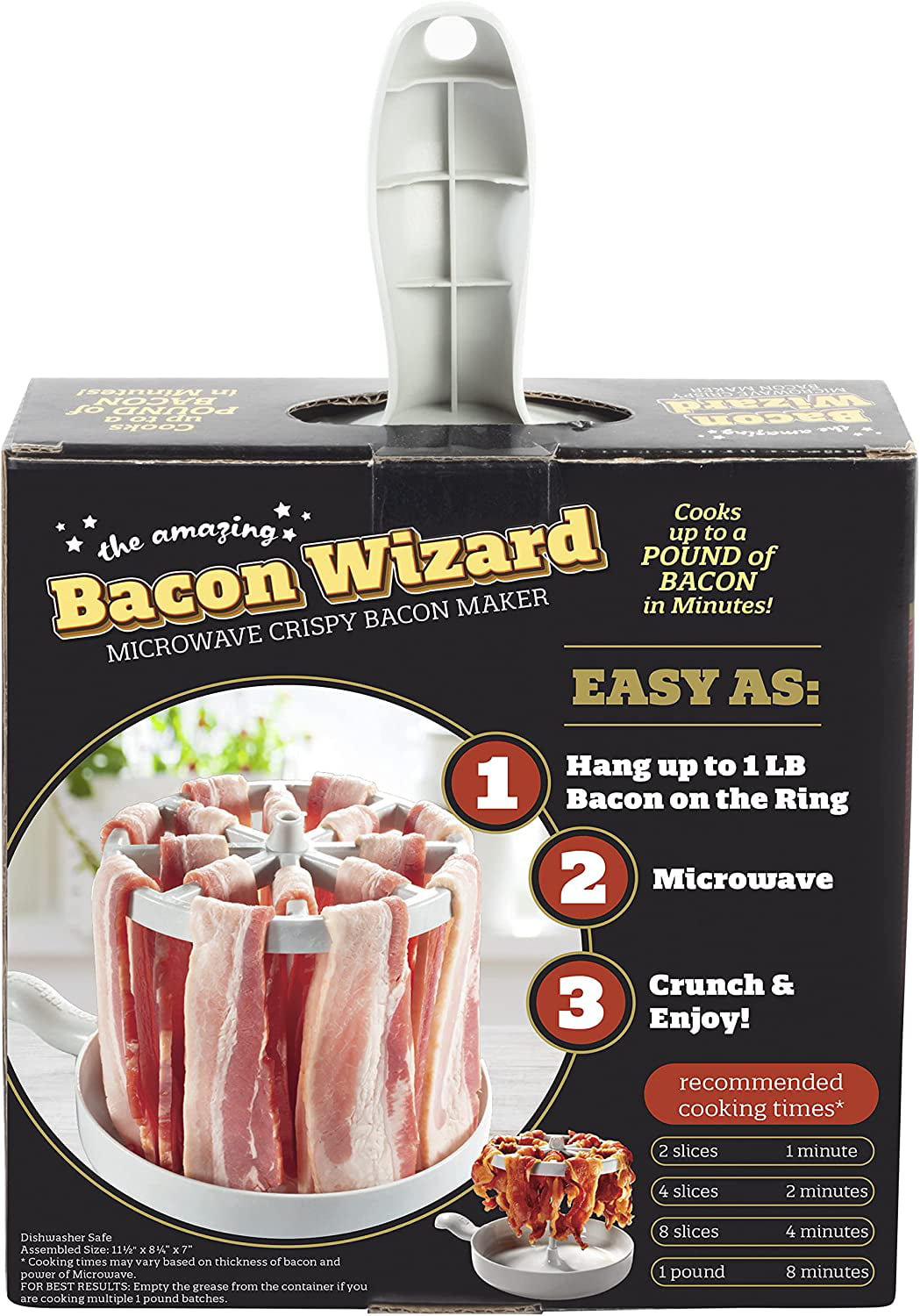 The Original Makin Bacon Microwave Bacon Dish - Makes Crispy Bacon in  Minutes - Simple, Quick, and Easy to Use - Reduces Fat Content for a  Healthier