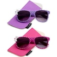 thumbnail image 2 of 2 Pack Kyra Kids Sunglasses for Girls Fashion Polka Dots Bow Cute & Comfortble Style Lead Free for Kids Girls (3-9 Years) 2 Pack-Purple & Hot Pink with Carrying Pouch, 2 of 2