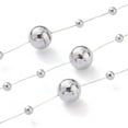 thumbnail image 3 of 2Roll Christmas Tree Round Beaded Garland Plastic Imitation Pearl Beaded Trim for Decorating Wedding Party Supplies with Spool Silver 3mm and 8mm 10m/roll., 3 of 3