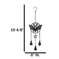 thumbnail image 2 of Macabre Death's Head Skull Black Moth Pentagram Wall Hanging Decoration Chime, 2 of 8