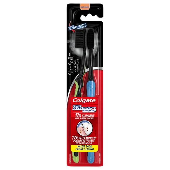 Colgate Slim Soft Charcoal Toothbrush Tip Soft Bristles