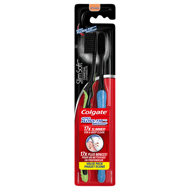 Colgate Slim Soft Charcoal Toothbrush Tip Soft Bristles