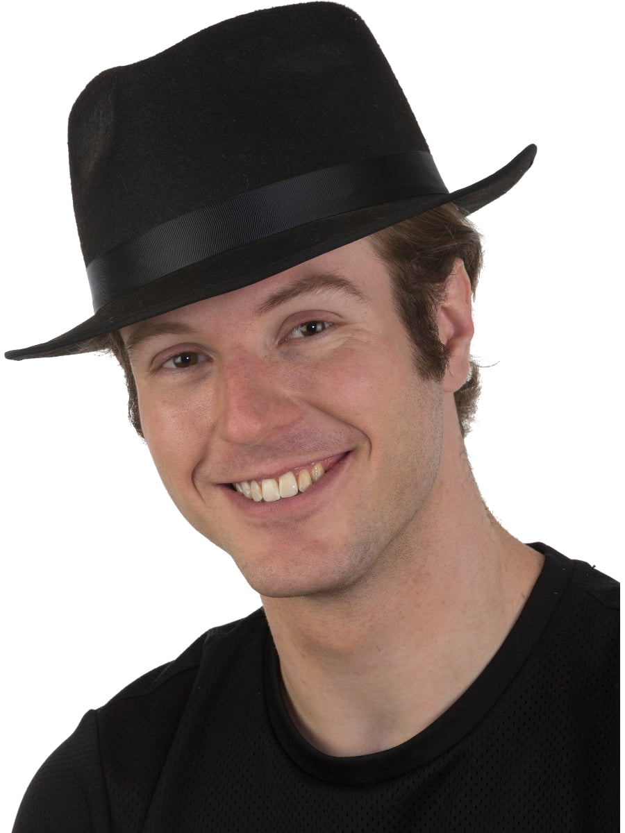 Adults Black Felt Fedora Costume Accessory