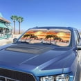 thumbnail image 2 of KUIFORTI Palm Tree Windshield Sun Shade for SUV, Sedan, Sports Model, Coupe, Hatchback - Heavy Duty Car Sun Shade Windshield Protector, 2-Piece Set, 2 of 5