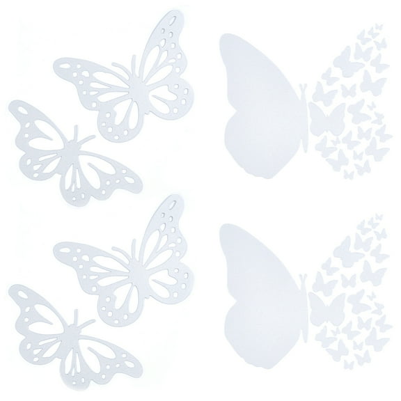 8 Sheets Large Butterfly Car Decals set Butterfly Vinyl Waterproof Sticker Women Car Stickers and Reflective Decals Window Decals for Doors Walls Laptop SUV Truck Motorcycle White