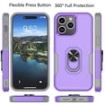 thumbnail image 3 of iPhone 15 Pro Case, 2 in 1 Phone Case for iPhone 15 Pro 6.1", Takfox Rubber & Rugged Shockproof Protection Heavy Duty with Ring Stand Kickstand Cover,Purple, 3 of 12