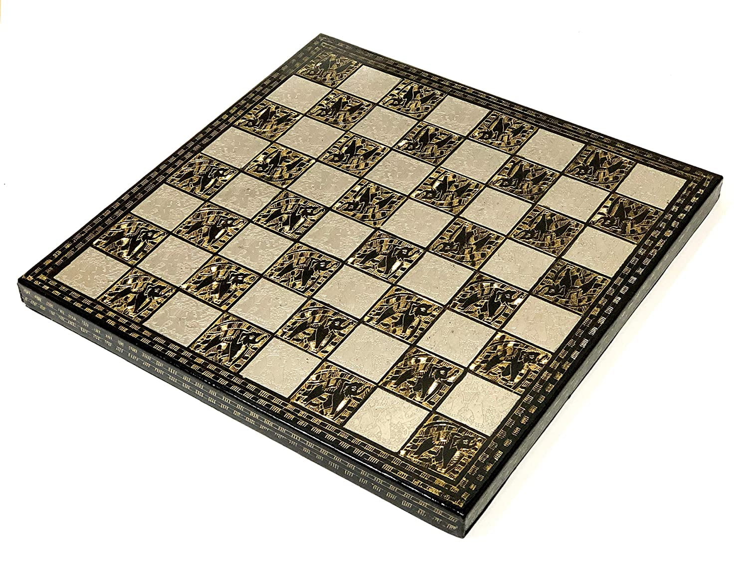 StonKraft Collectible Complete Brass Chess Game Board Set With 100% Brass Chess Pieces Chessman Coins Pawns
