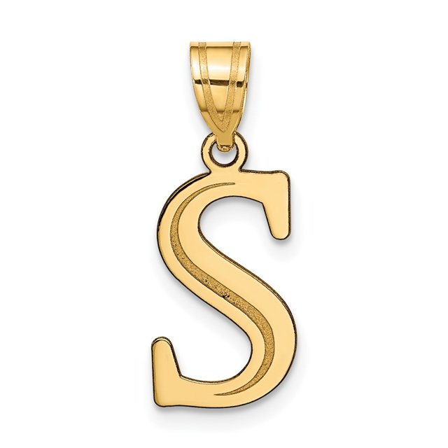 Diamond2Deal 14K Pendentif Initial Lettre en Or Jaune Gravé pour Femmes