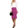 thumbnail image 4 of Doublju Women's Mid Knee Length H Line Pencil Skirt (Plus Size Available), 4 of 4