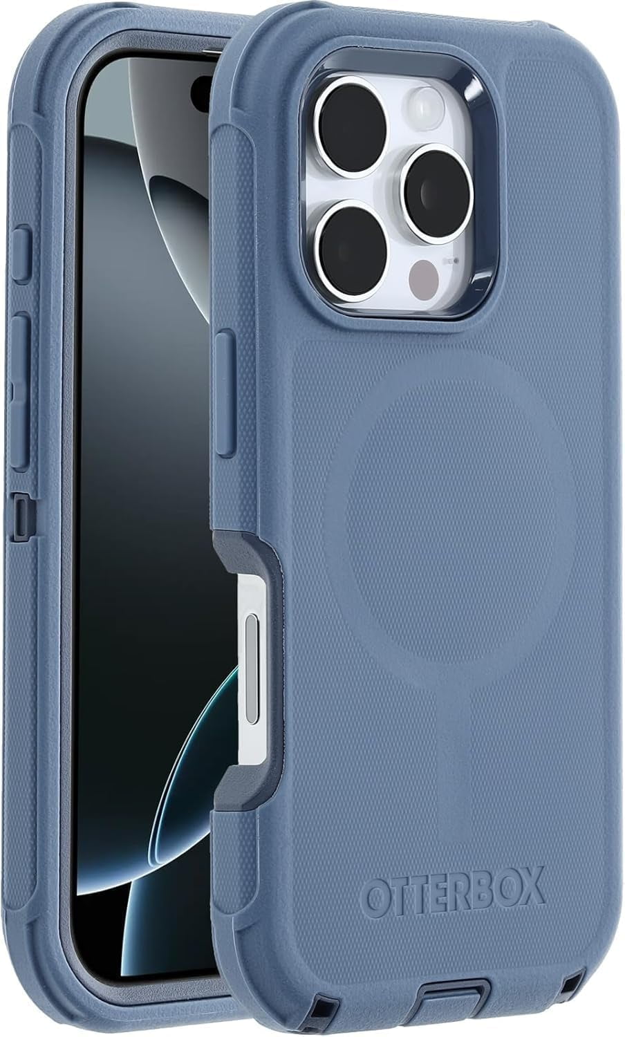 OtterBox iPhone 16 Pro (Only) - Defender Series MagSafe Case - Baby Blue Jeans (Blue) - Case Only - Built-in Magnets - Screenless - Rugged & Durable - with Port Protection - Non-Retail Packaging