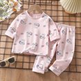 thumbnail image 2 of TOWED22 Toddler Boys Clothes Outfits Set 2Pcs Long Sleeve Print Round Neck Cotton T-Shirt Elastic Waist Joggers Warm Fall Winter(Light Purple,3-4 Y), 2 of 6