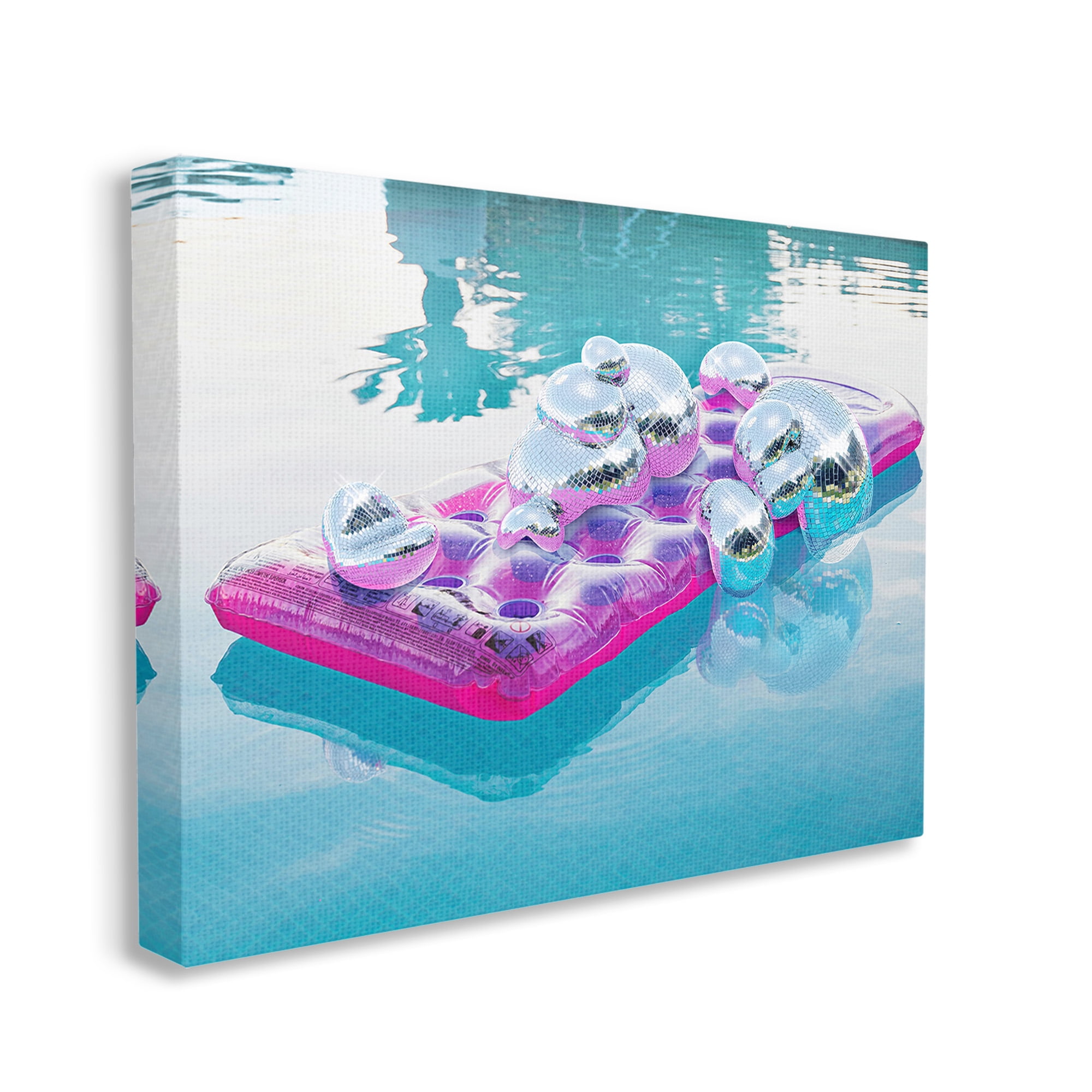 Stupell Industries Summer Pool Disco Balls Abstract Painting Gallery Wrapped Canvas Art Print Wall Art, 40 x 30