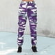 thumbnail image 2 of Pantalones cargo Prolriy para mujer, pantalones cargo para mujer, pantalones de camuflaje, cintura elástica, pantalones casuales para correr al aire libre con bolsillo, pantalones para mujer morados, 2 of 5