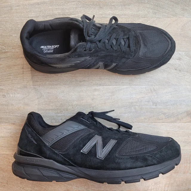 New Balance 990 v5 M990BB5 Mens Black Extra Wide 4E Sneakers Shoes Mens 16