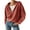 Copper Red, variant on Womens Quarter Zip Pullover V Neck Collar Long Sleeve Ribbed Knit Loose Casual Winter Fall Sweater Copper Red XXL