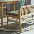 thumbnail image 4 of Livinia Jeno Dining Bench Modern Style with Cushioned Seat, Natural Oak Wood, 54" Length, Beige, 4 of 9