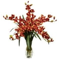 thumbnail image 2 of Nearly Natural Cymbidium Orchid Silk Flower Arrangement, Burgundy, 2 of 2