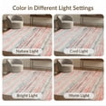 thumbnail image 7 of ODIKA 8'x10' Washable Area Rug Non-Slip Chair-Friendly Mat Muted Pink Boho Southwestern Bands Distressed Vintage Zigzag and Diamond for Dining Room, Large Office, Lounge, 7 of 7
