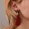 thumbnail image 3 of Set De Aretes 6 Pares Dorados Borlas Piedras Pendientes LingWen 9024719148434, 3 of 5