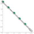 thumbnail image 5 of Auriga Fine Jewelry 10K White Gold Diamond and Emerald Bracelet 7" for Women, 5 of 5