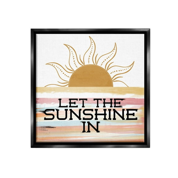 Stupell Industries Let Sunshine In Landscape Painting Black Floater Framed Canvas Art Print Wall Art, 18 x 18