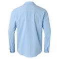 thumbnail image 7 of Men's Casual Button Down Shirts Long Sleeve Textured Linen Summer Beach Shirt with Pocket Blue XL, 7 of 7