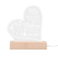 thumbnail image 1 of Lámpara de noche con grabado acrílico, lámpara de ilusión 3D, lámpara de noche para dormitorio, forma de corazón, USB, base de madera, lámpara de noch Regalo para hermana, 1 of 8
