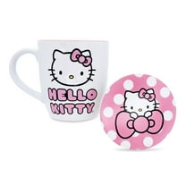 Sanrio Hello Kitty Perfect Pink 18-Ounce Ceramic Mug and Coaster Set