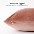 thumbnail image 5 of Sleep Zone Crystal Velvet Throw Pillow Covers 18x18 Inch, Set of 2, Soft Luxurious Decorative Pillow Covers for Couch Sofa Bed, Peach Brown, 5 of 11