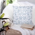 thumbnail image 4 of Light Blue Flower Throw Pillow Covers, Soft Pillowcases with Invisible Zipper, Vintage Farmhouse Boho Leaf Spring Decorative Square Pillow Cushion Covers for Living Room Couch Sofa Bed 26x26 Inches, 4 of 8
