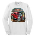 thumbnail image 2 of Wild Bobby, Vintage Hot Rod Old Garage Cars and Trucks Mens Long Sleeve Shirt, White, X-Large, 2 of 3