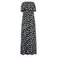 thumbnail image 4 of Robes d'Été pour Femmes 2022 Robe Bohème d'Été pour Femmes Imprimés Floraux Ourlet à Volants Sans Bretelles Robe Bohème Maxi Longueur au Sol, 4 of 5