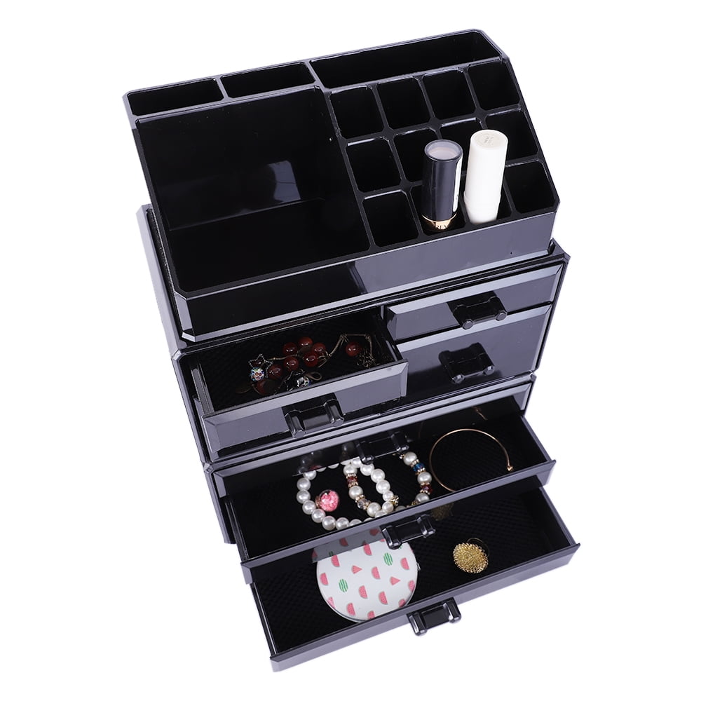 Blackance! Black Makeup Organizer for Vanity Countertop, Makeup