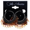 thumbnail image 2 of Mi Amore AB Finish Antiqued Hoop-Earrings Silver-Tone & Orange, 2 of 2