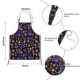 thumbnail image 3 of Purple Mushroom Black Pattern Kids Aprons for Girls and Boys,Adjustable Neck Strap Toddler Aprons for Kids Cooking Baking, 3 of 6