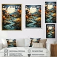 thumbnail image 4 of Designart "Whimsical Riverbanks Under The Night Sky" Landscape Lake River Floater Framed Wall Art Living Room, 4 of 5