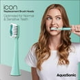 thumbnail image 2 of AquaSonic Icon Replacement Brush Heads - ADA Approved, Micro-Vibrations Technology, Multi-Length Bristles, Easy Replacement - For Normal & Sensitive Teeth | 2 Brush Heads (Green), 2 of 7