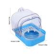 thumbnail image 2 of OUNONA Bird Food Container Sky-blue ABS Square 1Pack for Small Birds and Pet Owners, 2 of 7