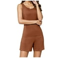 thumbnail image 4 of ZRBYWB Women's Pajama Set Female Spring Summer Casual Sleeveless Solid Color Padded Tank Top Shorts Set Home Pajama Sets Women's Sleepwear, 4 of 4