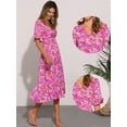 thumbnail image 2 of DARING DIVA Floral Summer Casual Ruffled Hem Wrap Midi Dress XS Rose Pink, 2 of 6