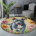 thumbnail image 6 of Round Area Rug, Dog44 Non-Slip Floor Mat, Soft Washable Carpet for Living Room Bedroom Decor 24 Inch, 6 of 6