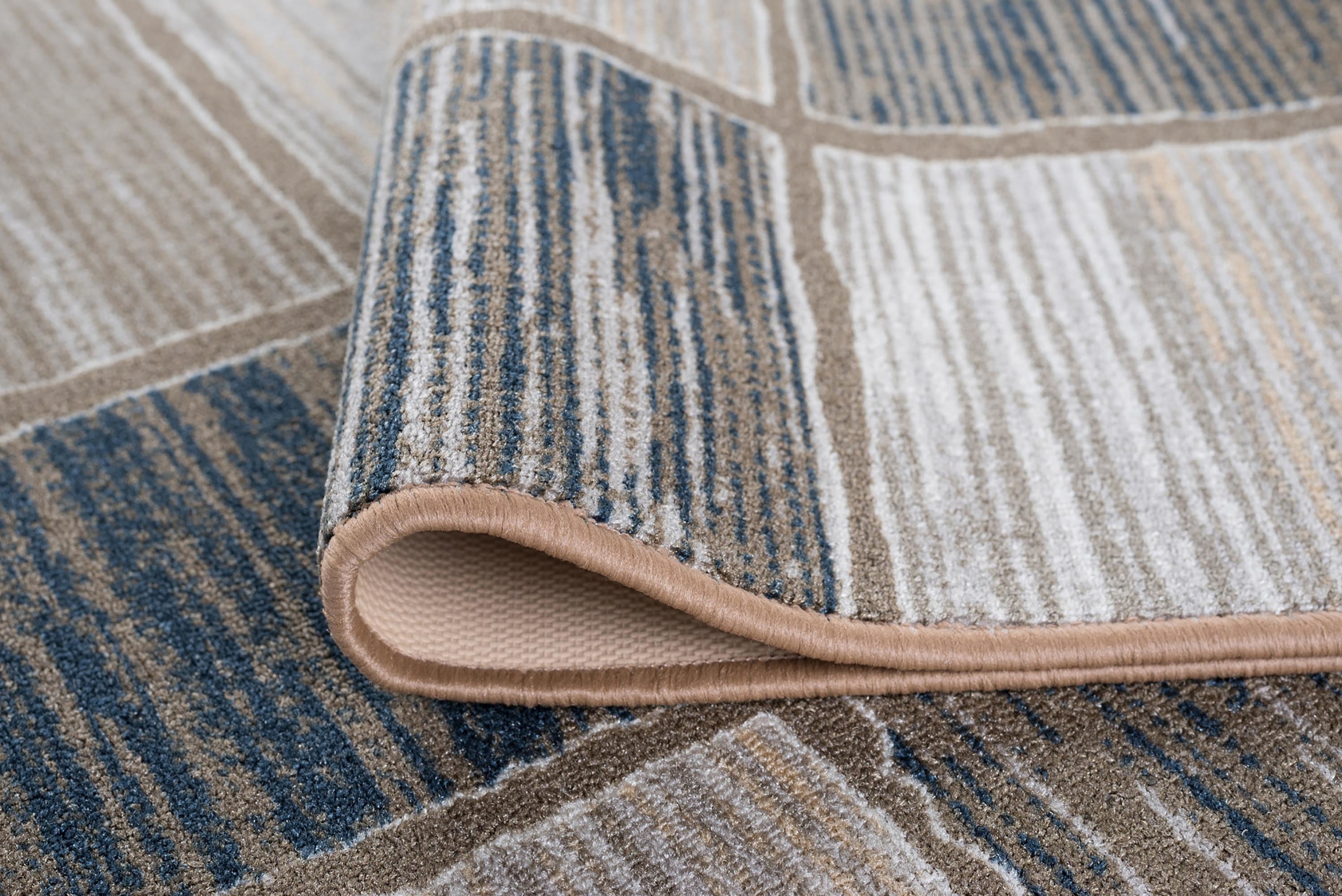 Contemporary Area Rug (3-Piece Rug Set: (5' x 7', 20'' x 60'', 20'' x 32'')) Abstract Taupe, Beige Indoor Set Easy to Clean
